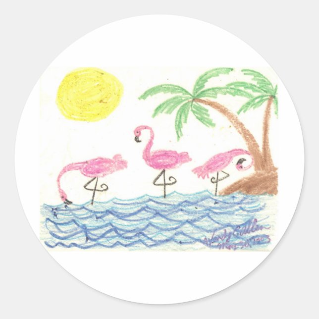 Adesivo Flamingos Vadeando (Frente)