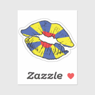 Adesivo Flandres Ocidental - Vlaanderen Lipstick Love Flag