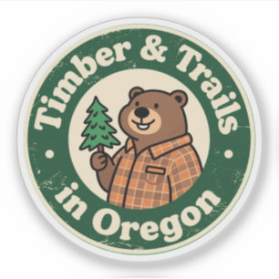 Adesivo Flanela engraçada vintage de Oregon castor Evergre