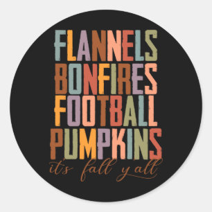 Adesivo Flannels Bonfire Pegbyll Pumpkins É outono Y'al