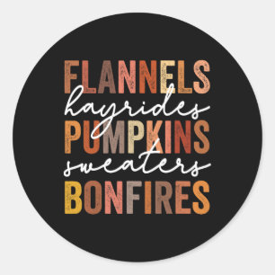 Adesivo Flannels Hayrides Pumpkins Sweater Bonfire