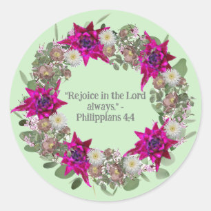 Adesivo Flaoral Wreath Christian Quote