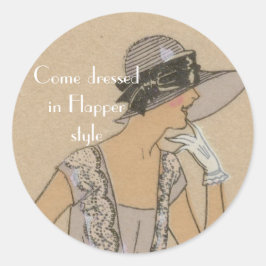 Adesivo Flapper Girl in Large Brit Hat
