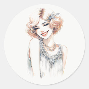 Adesivo Flapper Loiro Sorrindo