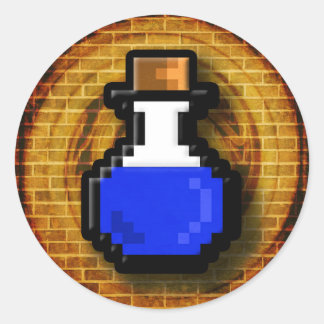 Adesivo Flash de Poção Mana de 8 Bits Dourado