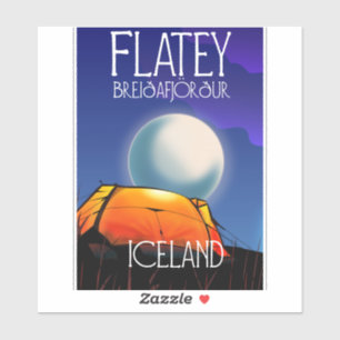 Adesivo Flatey, Breiðafjörður, Islândia, cartaz de viagem