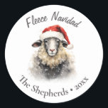Adesivo Fleece Navidad Sheep Christmas<br><div class="desc">Quer vestir sua embalagem de forma divertida? Este adesivo é a adição perfeita a qualquer presente para o amante de os animais na sua vida. Projetado com uma ovelha peculiar em um esquema de cores neutras, isso é seguro para manter vivo qualquer pacote ou envelope! Envie um e-mail para pawsnclawspaperie@gmail.com...</div>