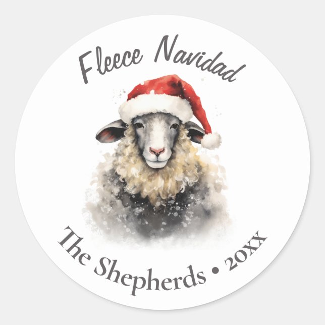 Adesivo Fleece Navidad Sheep Christmas (Frente)