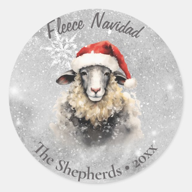 Adesivo Fleece Navidad Sheep Snowy Natal (Frente)