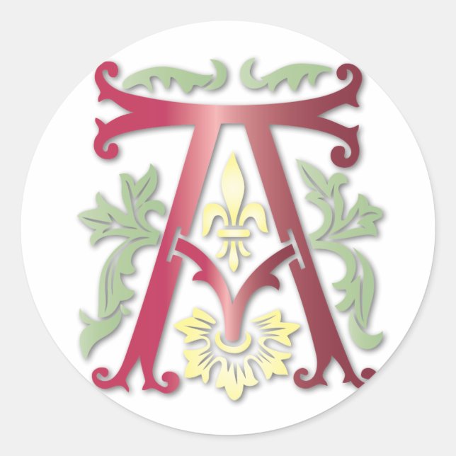 Adesivo Fleur-de-lis A Monograma (Frente)