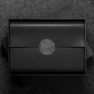 Adesivo Fleur de Lis Antiga Damasko Grunge Preto Pratead