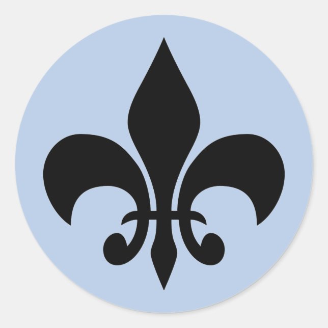Adesivo Fleur de lis Blue Round Sticker (Frente)