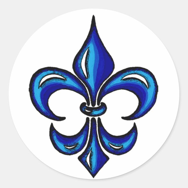 Adesivo Fleur de Lis em Azul (Frente)