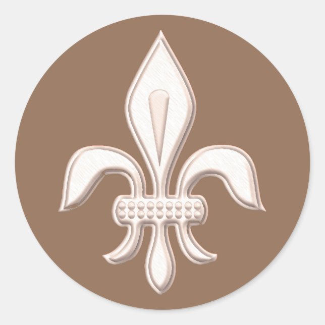 Adesivo Fleur de Lis em bege claro em Taupe Tan (Frente)