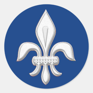 Adesivo Fleur de Lis em Branco sobre o Azul Cobalto Profun