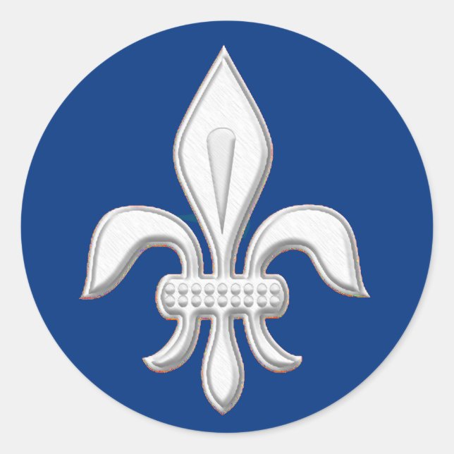Adesivo Fleur de Lis em Branco sobre o Azul Cobalto Profun (Frente)