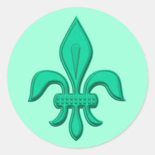 Adesivo Fleur de Lis em Turquesa e Aqua Leve