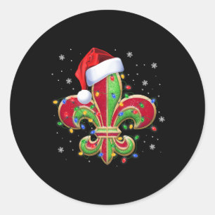 Adesivo Fleur De Lis Enfeites de natal Com Santa Hat Xma