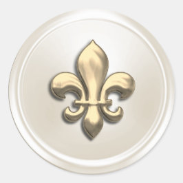 Adesivo Fleur de Lis Envelope Fleur de Ivory e Dourada
