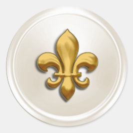 Adesivo Fleur de Lis Envelope Fleur de Ivory e Dourada