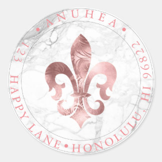 ADESIVO FLEUR DE LIS | FAUX ROSA DOURADO DAMASK