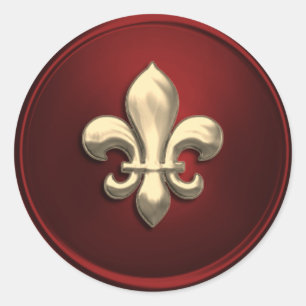 Adesivo Fleur de Lis, Fleur de Lis, Seal de Envelope Verme