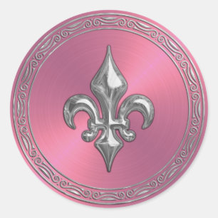 Adesivo Fleur de Lis, Flor de Envelope Rosa,