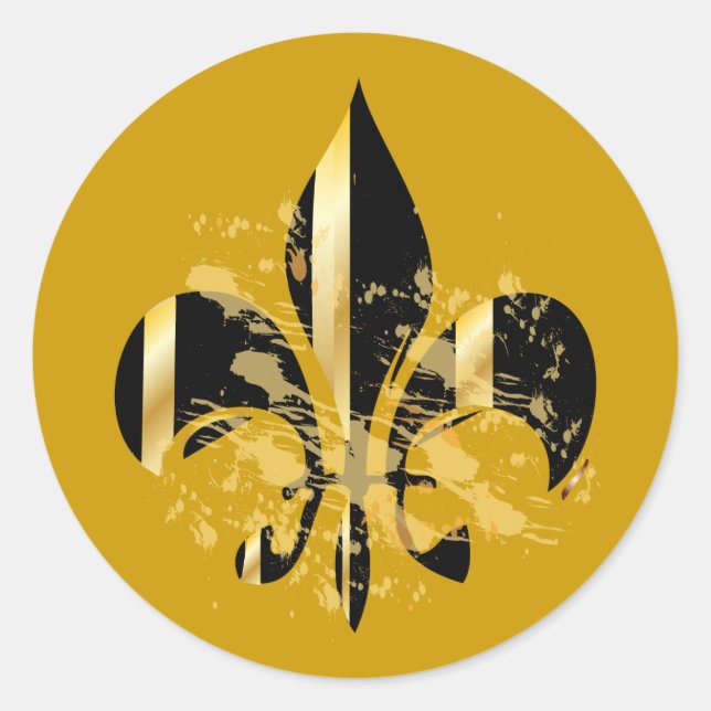 Adesivo Fleur de Lis, fundo e texto DIY (Frente)