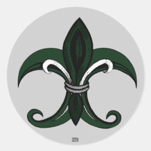 Adesivo Fleur de lis Green/prata
