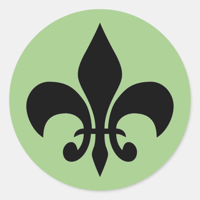 Adesivo Fleur de lis Green Round Sticker (Frente)