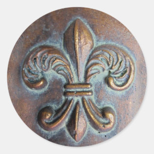 Adesivo Fleur De Lis, Impresso De Olho De Cobre