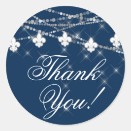 Adesivo Fleur de Lis Luzes Azuis-Marinho | Agradecimento R