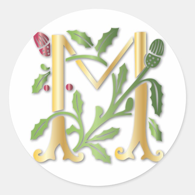 Adesivo Fleur-de-lis M Monograma (Frente)