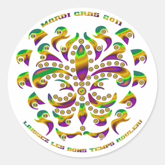 Adesivo Fleur de lis Mardi Gras 2011 V-1 (Frente)