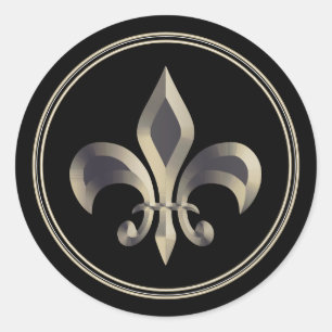 Adesivo Fleur de Lis Metálico Dourado