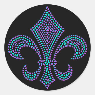 Adesivo Fleur De Lis Mosaico Bevel Pastel