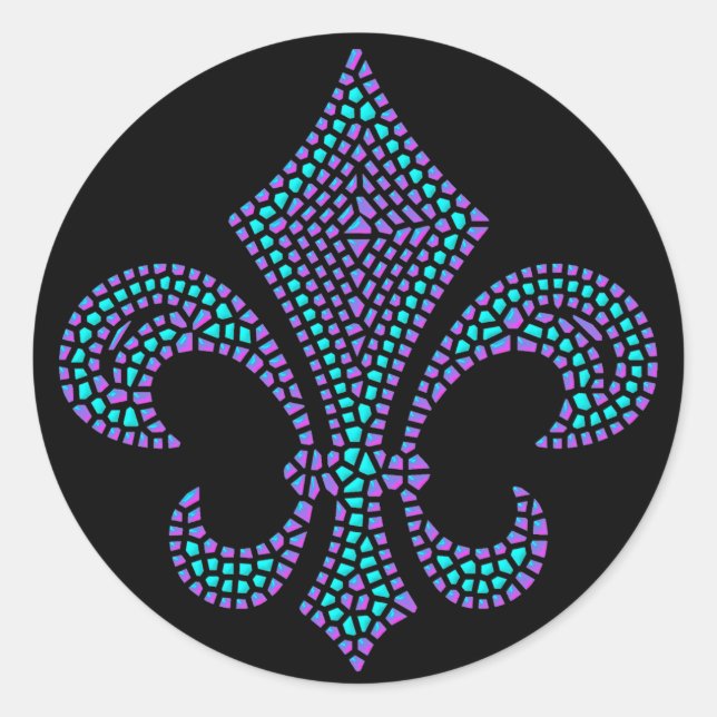 Adesivo Fleur De Lis Mosaico Bevel Pastel (Frente)