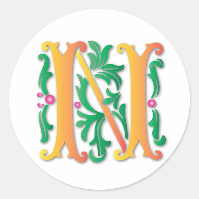 Adesivo Fleur-de-lis N Monograma (Frente)