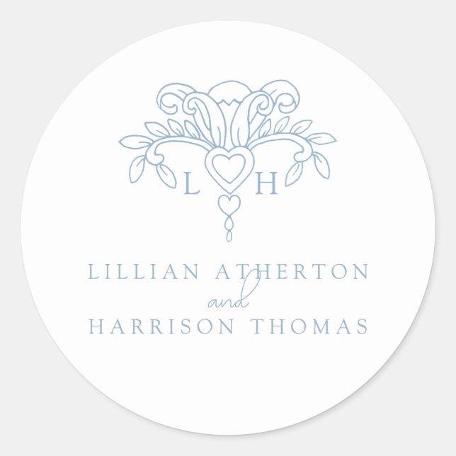 Adesivo Fleur de lis obrigado de casamento (Frente)