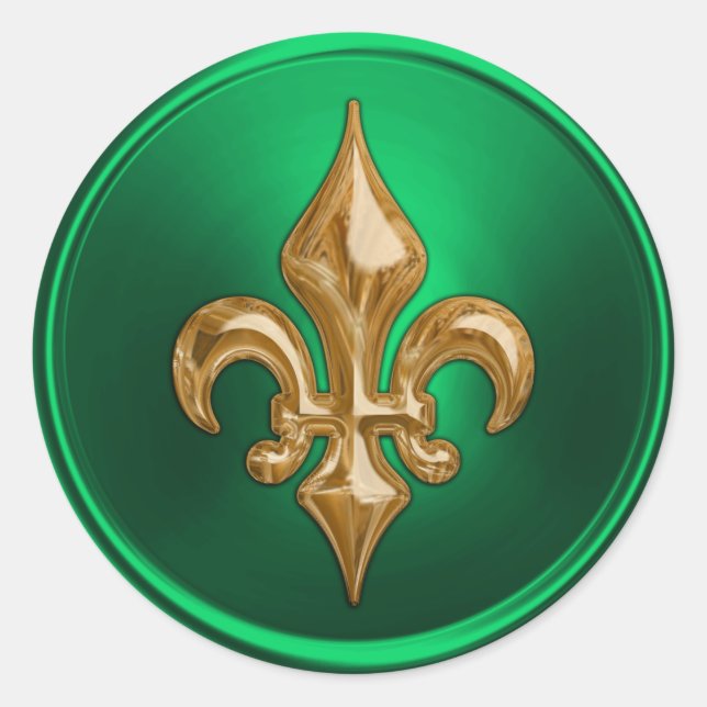 Adesivo Fleur de Lis, selo verde e Dourado (Frente)