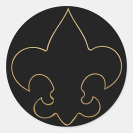 Adesivo Fleur De Lis Selos Pretos E Dourados