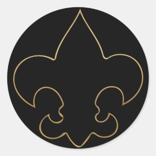 Adesivo Fleur De Lis Selos Pretos E Dourados