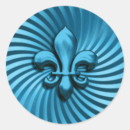 Adesivo Fleur de Lis sobre o fundo turquesa