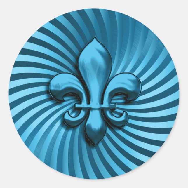 Adesivo Fleur de Lis sobre o fundo turquesa (Frente)