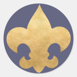 Adesivo Fleur De Lis Stickers Azul E Dourado Elegante