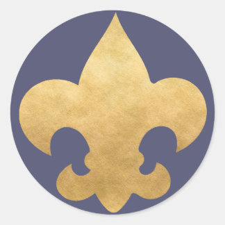Adesivo Fleur De Lis Stickers Azul E Dourado Elegante