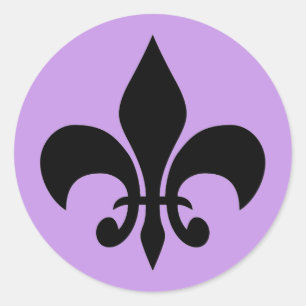 Adesivo Fleur de lis Violet Round Sticker