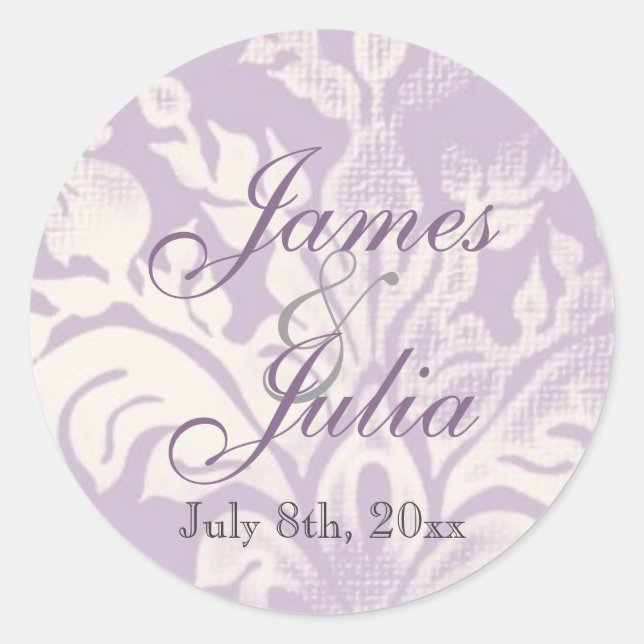 Adesivo Fleur di Lys Damask - Lilac Wedding Seal (Frente)