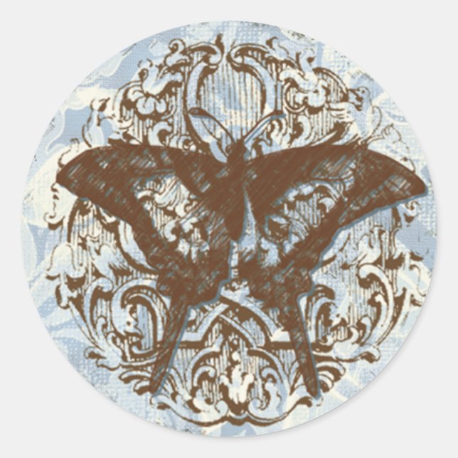 Adesivo Fleur di Lys Damask vs2 - Selo do Sticker de Casam (Frente)