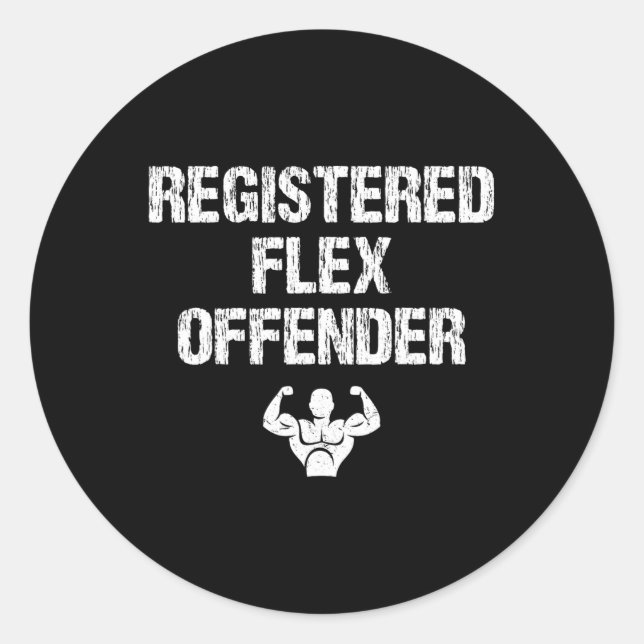 Adesivo Flex Offender Registrado Funny Bodybuilding Workou (Frente)